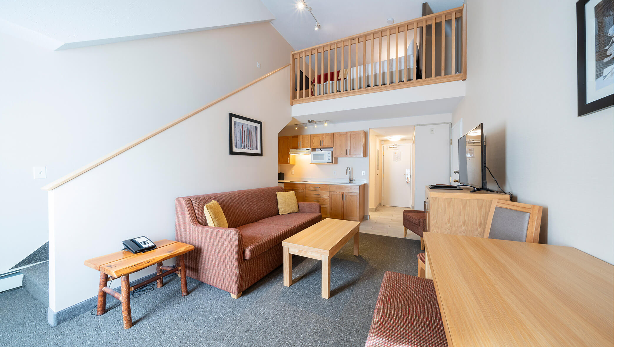 Living area of the Deluxe Loft Studio