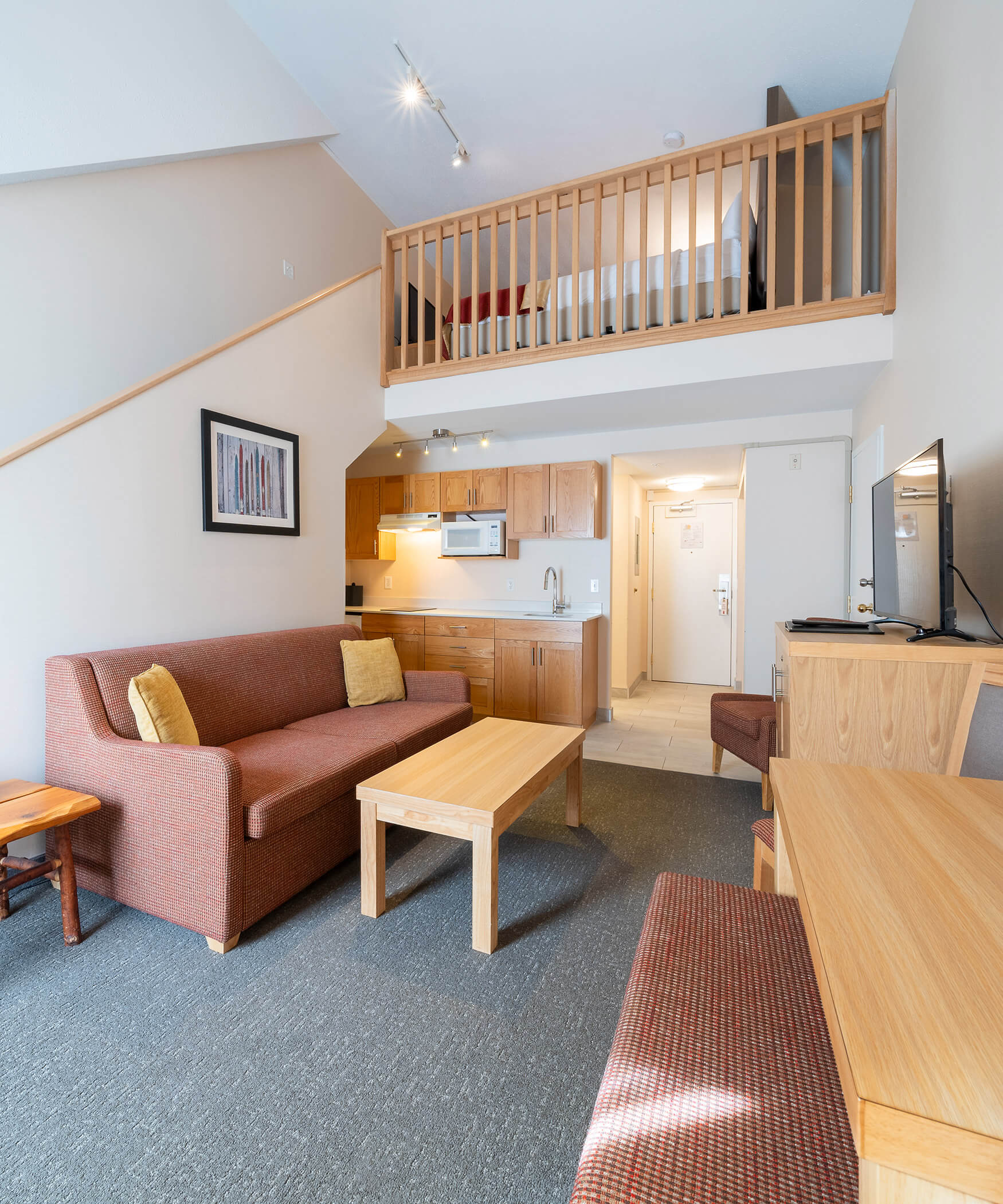 Living area of the Deluxe Loft Studio