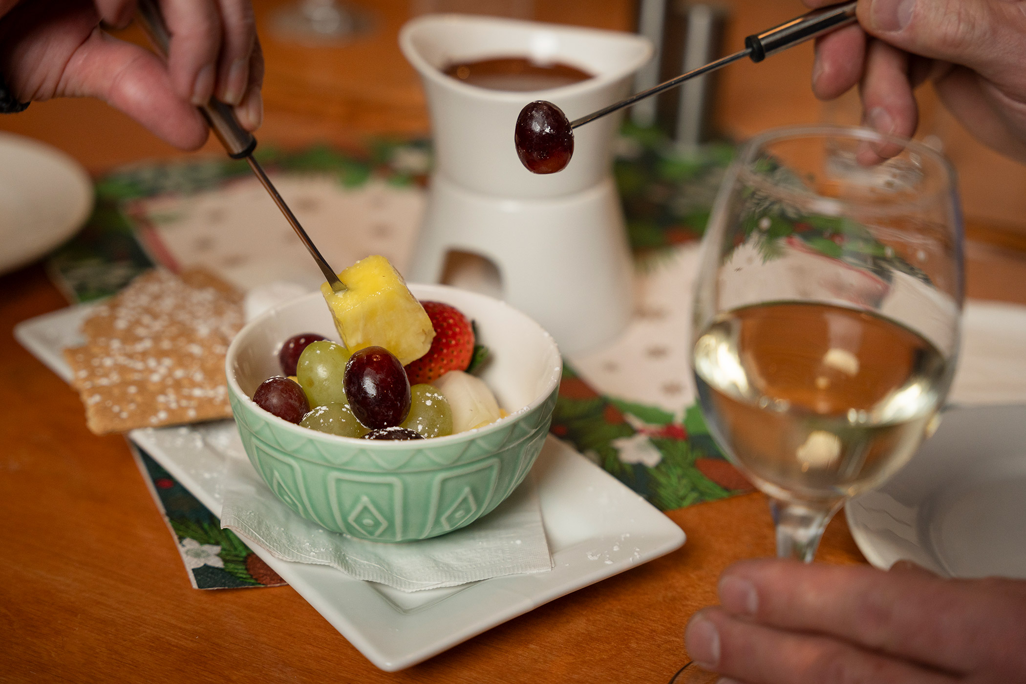 Various fruits for the chocolate fondue