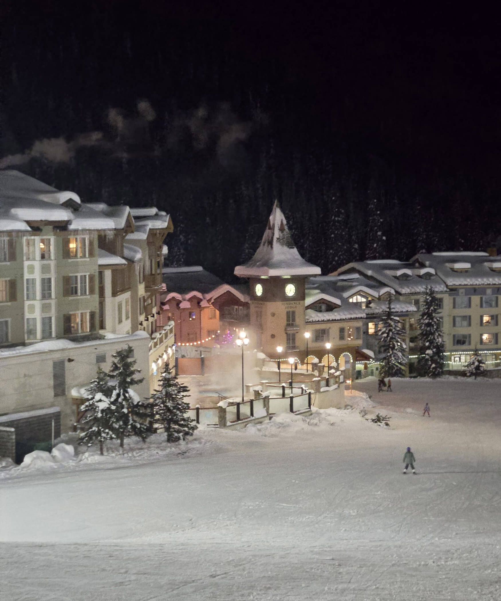 Snow-covered streets in the village