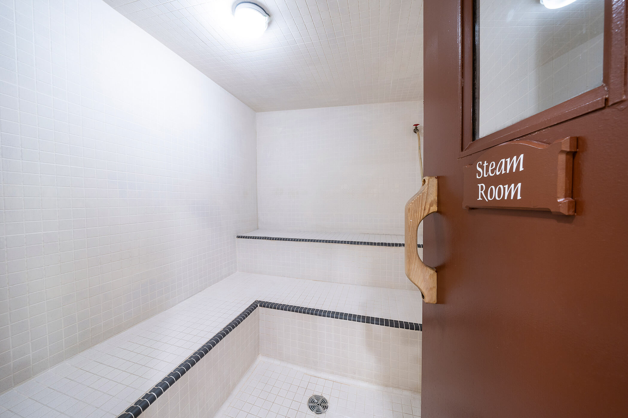 Steam room in the wellness area